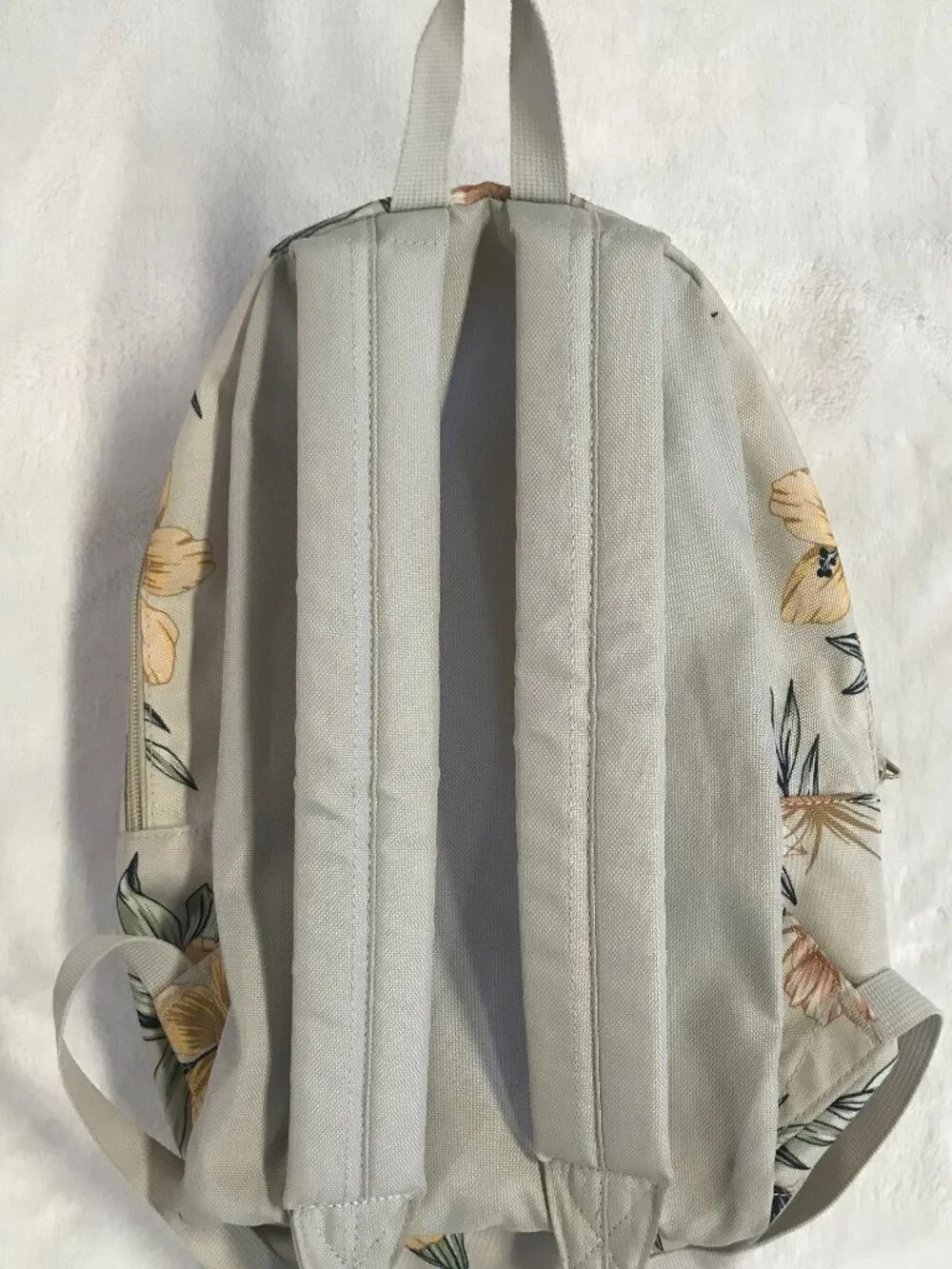 Roxy Floral Print Small Backpack Light Gray